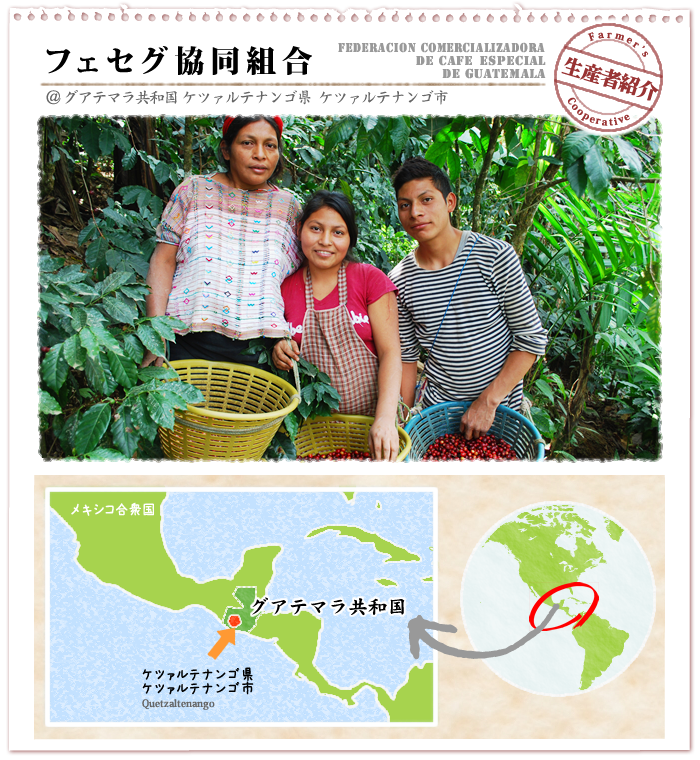 フェセグ　グアテマラ・スペシャリティーコーヒー販売者連盟　＜グアテマラ共和国＞ タイトルと地図